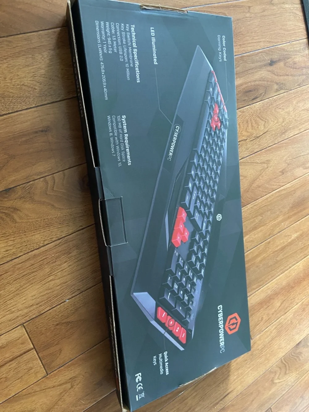 CyberPowerPC Multimedia Gaming Keyboard - Black with Red Accents